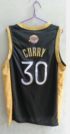 NBA 30 Curry Warriors Champions Maillot noir or brodé